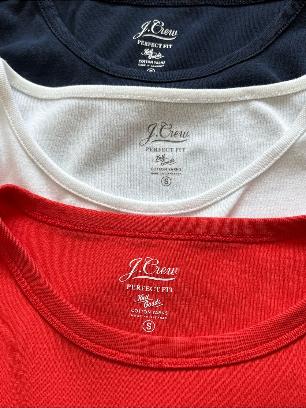 J.Crew "Perfect Fit" Short-Sleeve Tee Bundle – Set of 3 - Picture 2 of 2